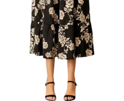 Polagram Winter-garden Satin Maxi Skirt In Black In Black