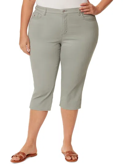 Gloria Vanderbilt Plus Amanda Womens Denim Classic Rise Capri Jeans In Multi