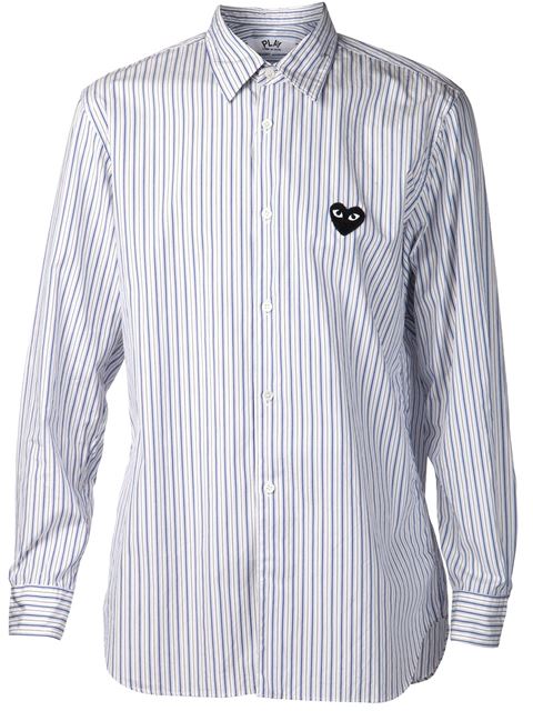 comme des garcons striped button down shirt