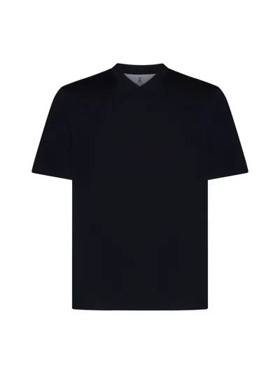 Brunello Cucinelli Brunello Cucinlli V-neck T-shirt In Navy