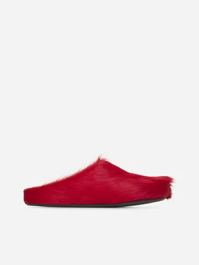 Marni Round Toe Slip In Red