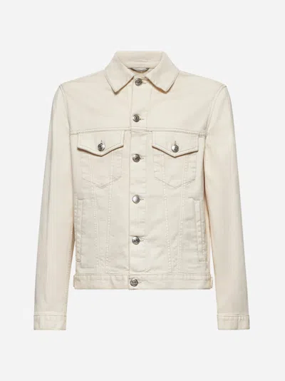 Brunello Cucinelli Classic White Denim Jacket For Men