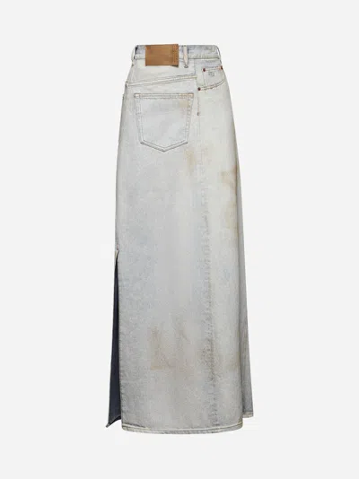 Mm6 Maison Margiela Light Blue Denim Maxi Skirt