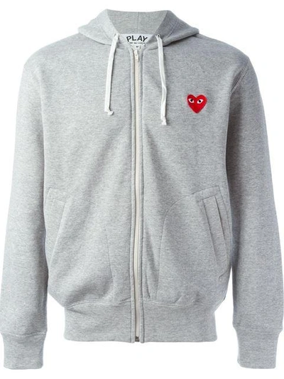 Shop Comme Des Garçons Play Embroidered Heart Hoodie