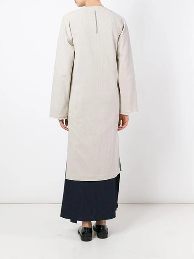 Shop Damir Doma Double Breasted Coat - Nude & Neutrals