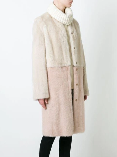 Shop Liska Mink Fur Coat In Neutrals
