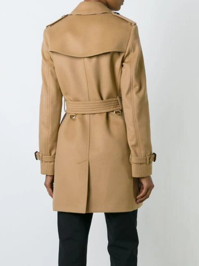Shop Burberry Wool Cashmere Trench Coat - Neutrals