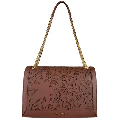 Baldinini Trend Brown Leather Di Calfskin Crossbody Bag In Brown