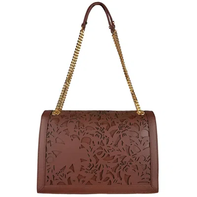 Baldinini Trend Brown Leather Di Calfskin Crossbody Bag In Brown