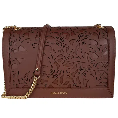 Baldinini Trend Brown Leather Di Calfskin Crossbody Bag In Brown