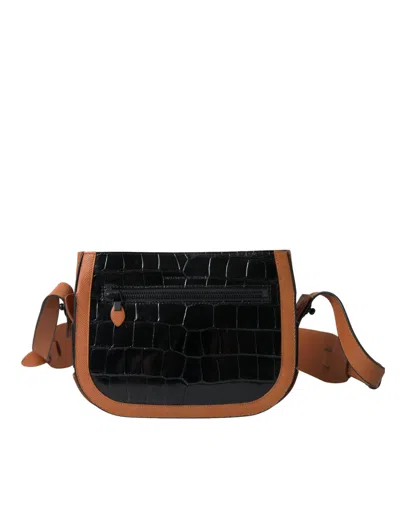 Balenciaga Elegant Crocodile Leather Camera Bag In Black And Brown