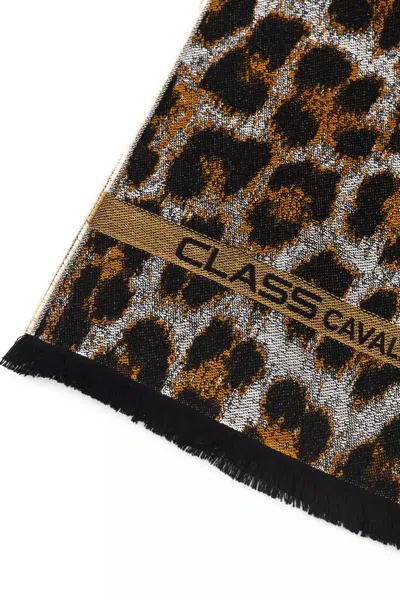 Cavalli Class Brown Wool Scarf In Brown