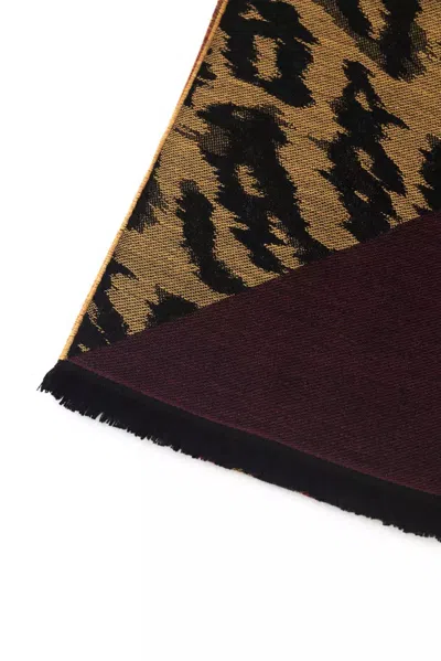 Cavalli Class Brown Wool Scarf In Brown