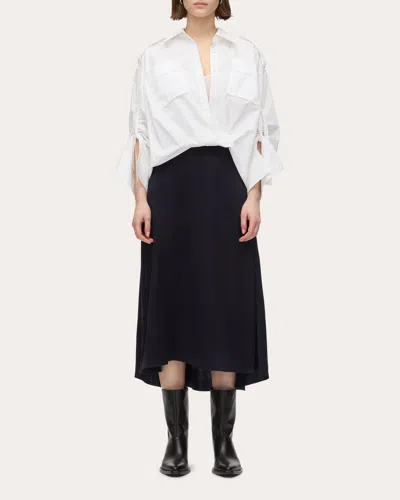 3.1 Phillip Lim Draped Shirt Combo Slip Dress In White