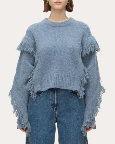 3.1 Phillip Lim Women's Fringed Alpaca Wool Sweater In Blue