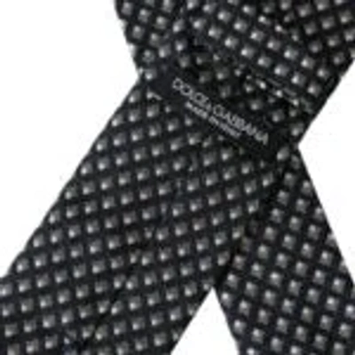 Dolce & Gabbana Black 100% Silk Patterned Adjustable Men Men's Tie In Black