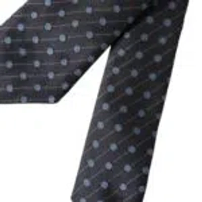 Dolce & Gabbana Black Blue Polka Dot Silk Adjustable Men Men's Tie In Black And Blue