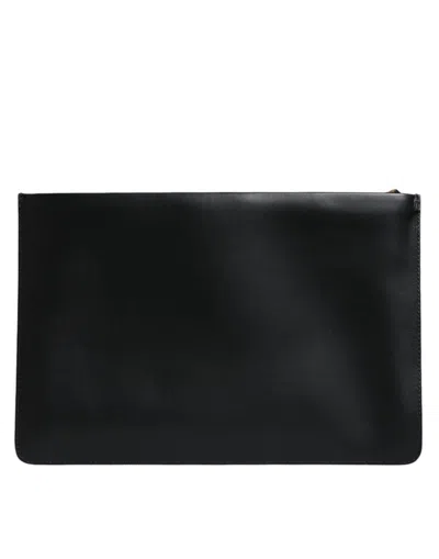 Pre-owned Dolce & Gabbana Black Calfskin Leather Mediterranean Pouch Women's Bag ()