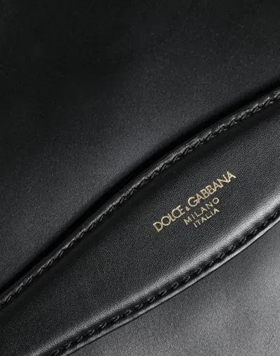 Pre-owned Dolce & Gabbana Black Calfskin Leather Mediterranean Pouch Women's Bag ()