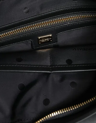 Pre-owned Dolce & Gabbana Black Calfskin Leather Mediterranean Pouch Women's Bag ()