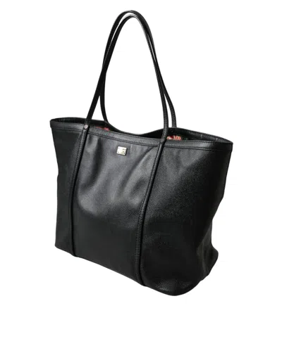 Pre-owned Dolce & Gabbana Black Leather Miss Escape Shopping Tote Women Women's Bag ()