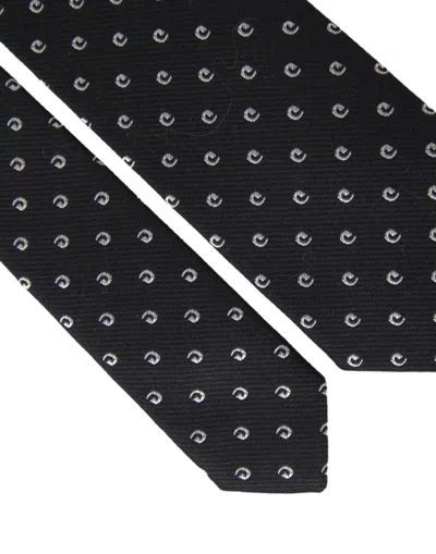 Dolce & Gabbana Black Logo Cotton Blend Adjustable Tie In Black