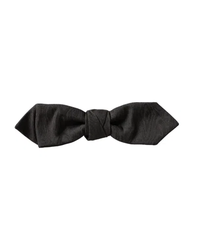 Dolce & Gabbana Black Silk Adjustable Neck Men Bow Tie In Black