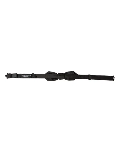 Dolce & Gabbana Black Silk Adjustable Neck Men Bow Tie In Black