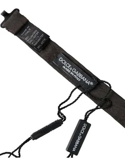 Dolce & Gabbana Black Silk Adjustable Neck Men Bow Tie In Black