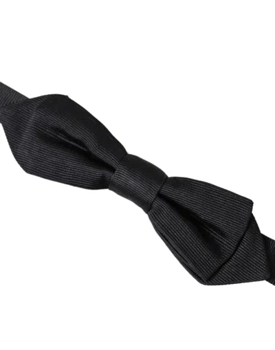 Dolce & Gabbana Satin Silk Bow Tie In Black