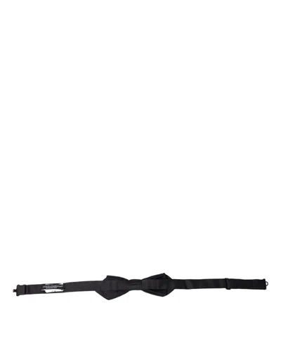 Dolce & Gabbana Satin Silk Bow Tie In Black