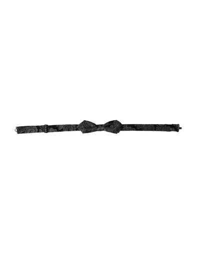 Dolce & Gabbana Black Silk Jacquard Adjustable Neck Men Bow Tie In Black