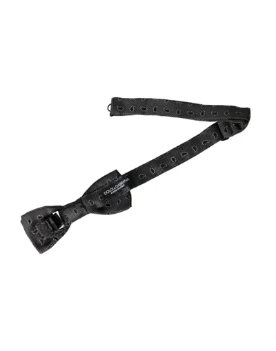 Dolce & Gabbana Black Silk Patterned Adjustable Neck Men Bow Tie In Black