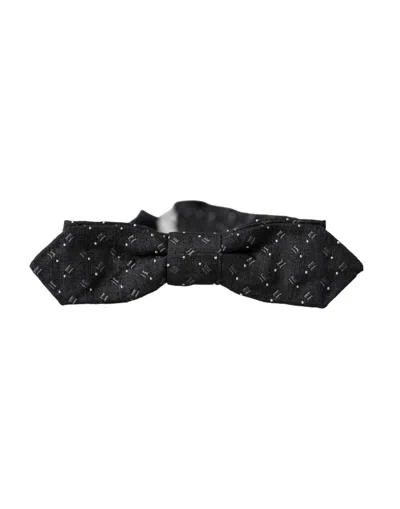 Dolce & Gabbana Black Silk Patterned Adjustable Neck Men Papillon Bow Tie In Black