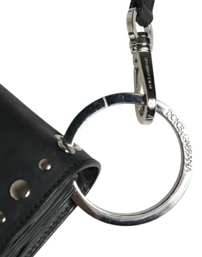 Pre-owned Dolce & Gabbana Black Small Leather Studded Shoulder Crossbody Women's Bag ()