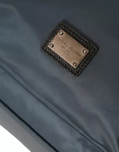 Dolce & Gabbana Blue Nylon #dgfamily Patch Men Backpack Men's Bag In Blue