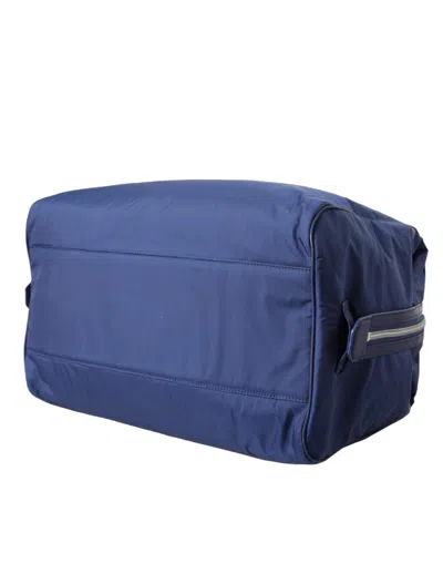 Dolce & Gabbana Blue Nylon Calfskin Hand Shoulder Duffel Men's Bag In Blue