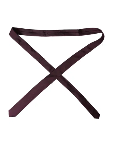 Dolce & Gabbana Bordeaux Solid 100% Silk Adjustable Men Men's Tie In Bordeaux