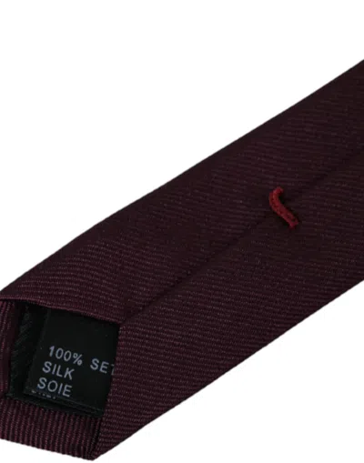 Dolce & Gabbana Bordeaux Solid 100% Silk Adjustable Men Men's Tie In Bordeaux