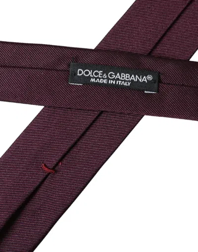Dolce & Gabbana Bordeaux Solid 100% Silk Adjustable Men Men's Tie In Bordeaux
