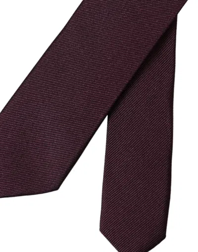 Dolce & Gabbana Bordeaux Solid 100% Silk Adjustable Men Men's Tie In Bordeaux