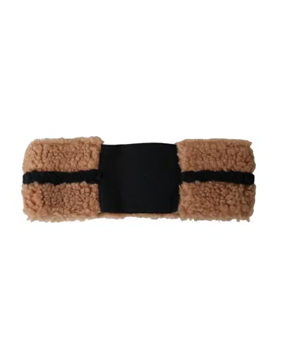 Dolce & Gabbana Brown Black Fleece Wool Head Band Hat Men In Black And Brown
