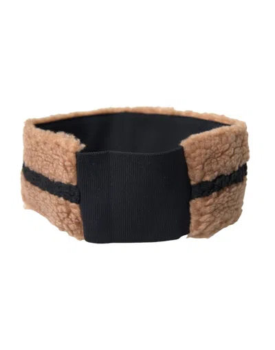 Dolce & Gabbana Brown Black Fleece Wool Head Band Hat Men In Black And Brown