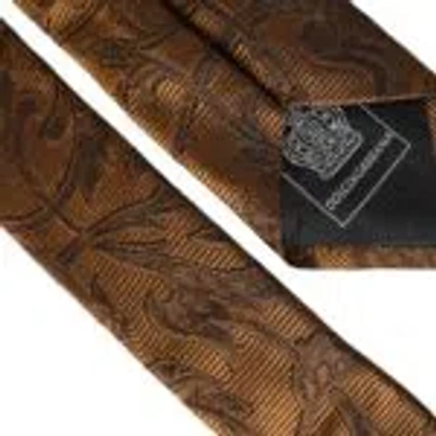 Dolce & Gabbana Brown Floral 100% Silk Adjustable Men Men's Tie In Brown