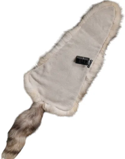 Dolce & Gabbana Brown Frost Fox Fur Neck Warmer Winter Scarf In Brown