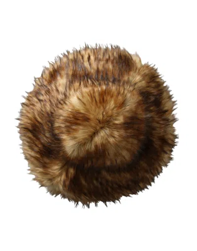 Dolce & Gabbana Brown Modacrylic Faux Fur Bucket Hat In Brown