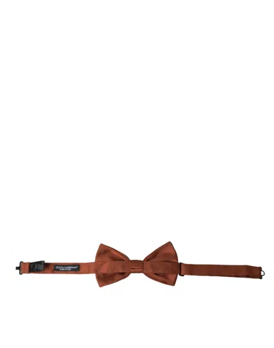 Dolce & Gabbana Brown Silk Adjustable Neck Men Bow Tie In Brown