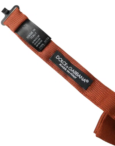 Dolce & Gabbana Brown Silk Adjustable Neck Men Bow Tie In Brown