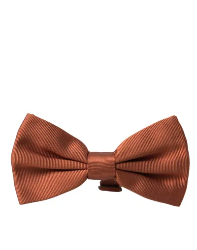 Dolce & Gabbana Brown Silk Adjustable Neck Men Bow Tie In Brown