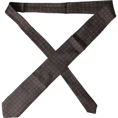 Dolce & Gabbana Brown Silk Branded Logo Adjustable Men Tie In Brown